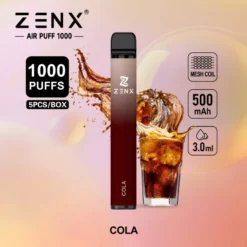 ZENX Air Puff 1000 Puffs Disposable Vape Pen – (Nic 2% 5 Vape/Box)